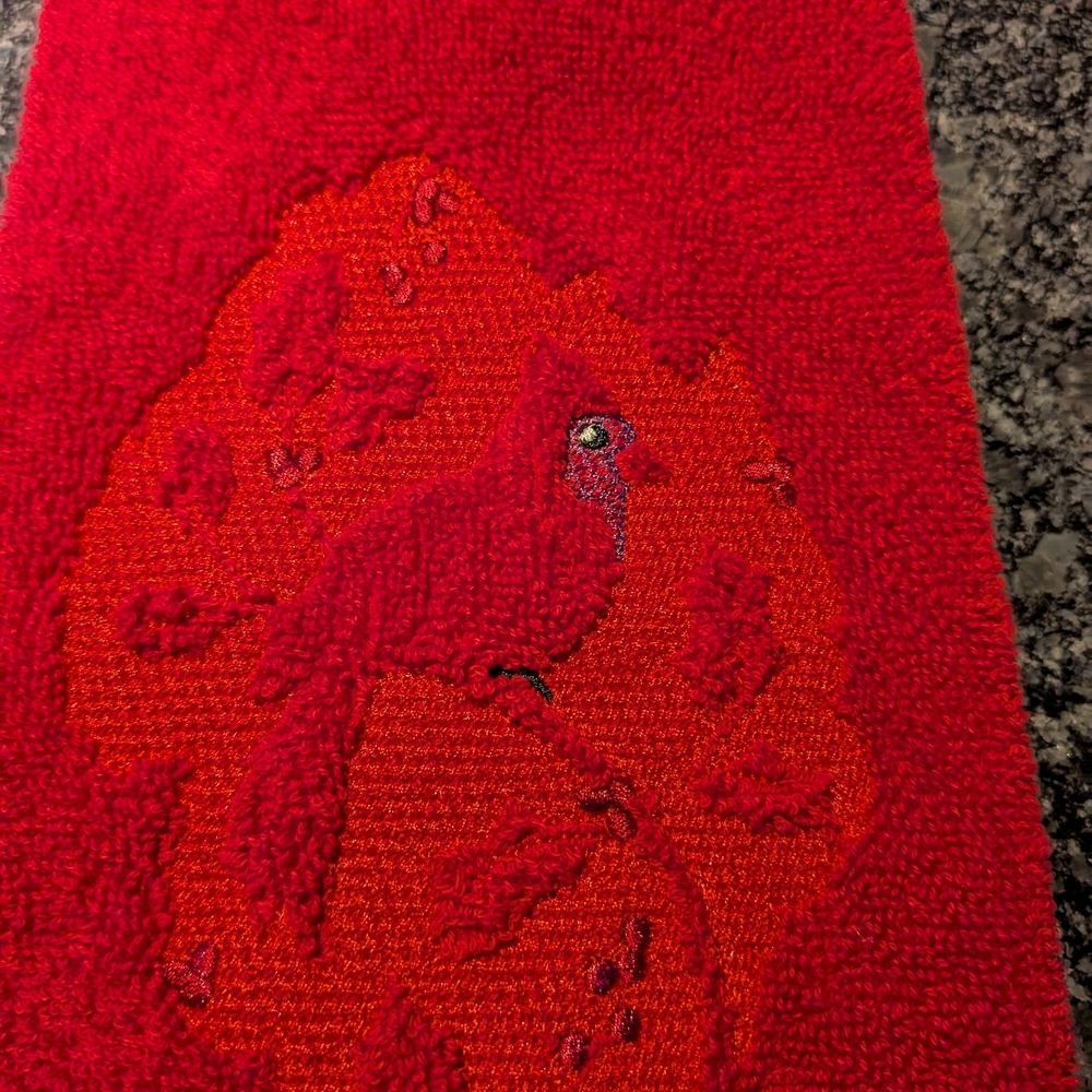 Red Dog Blanket with Cardinal Design